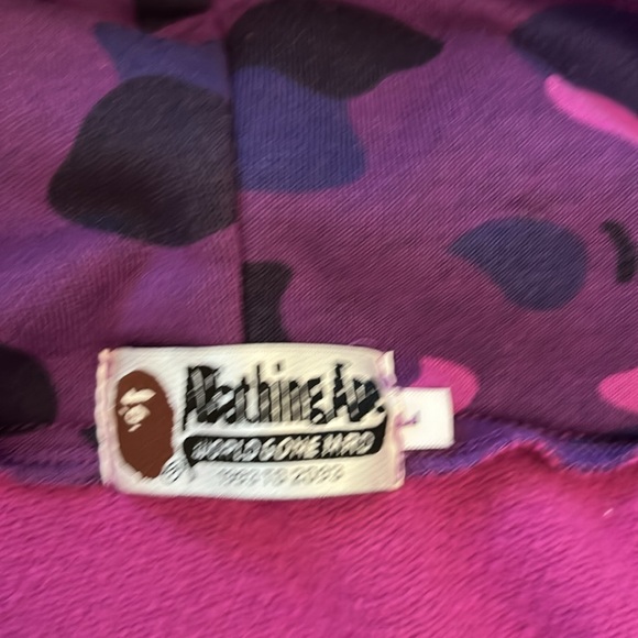 BAPE PONR hoodie :color purple :size L - Picture 3 of 6